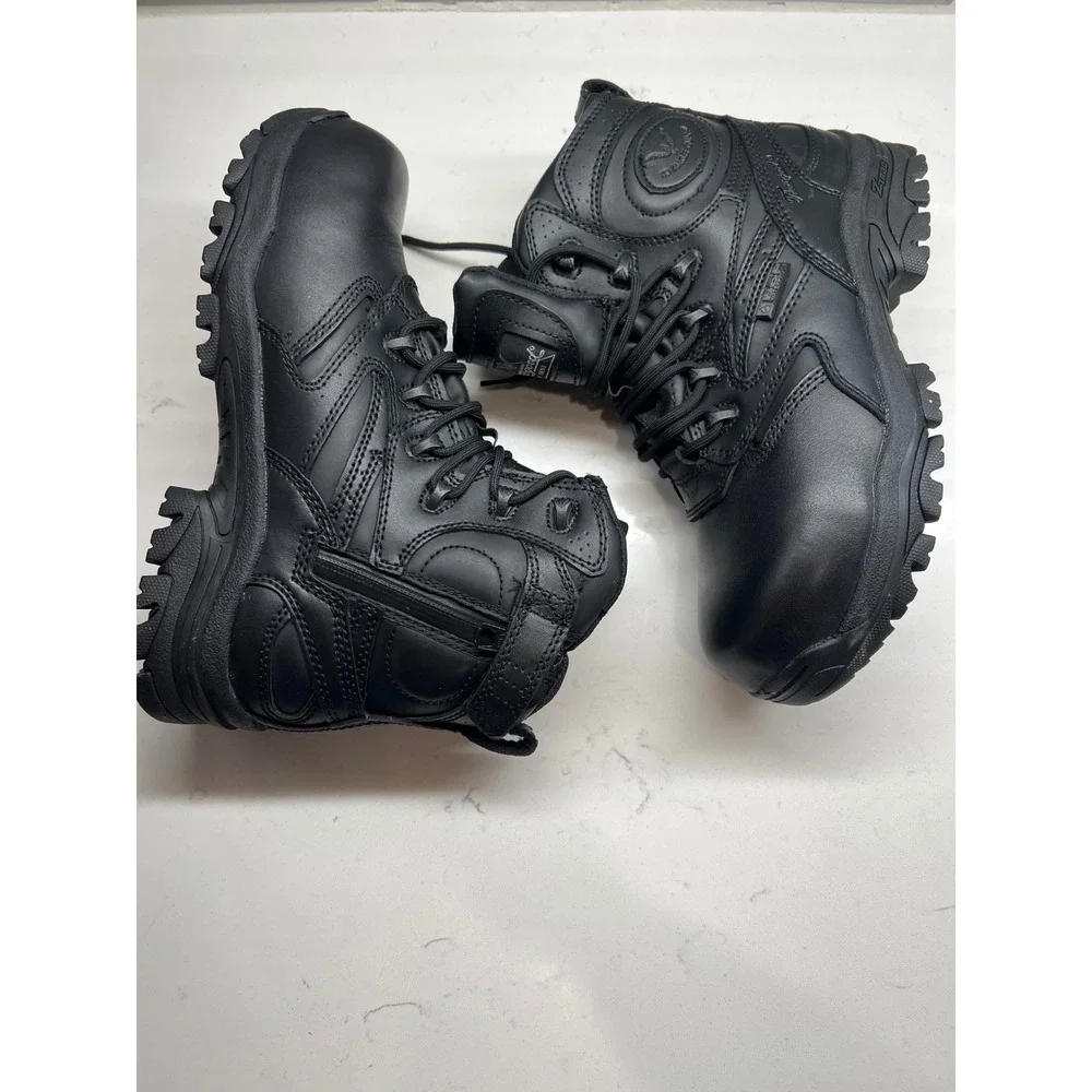 Thorogood Black Leather Waterproof Side‎ Zip Tactical Work Boots Unisex Men's 6W